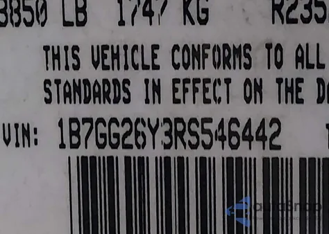 1994 Dodge Dakota from USA, damaged, VIN 1B7GG26Y3RS546442
